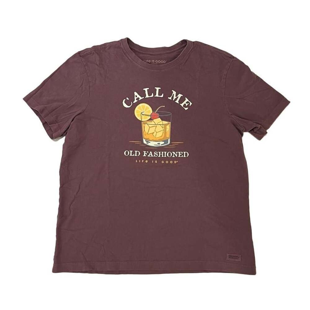 Life Is Good Call Me Old Fashioned Crusher T-Shirt Mens Large